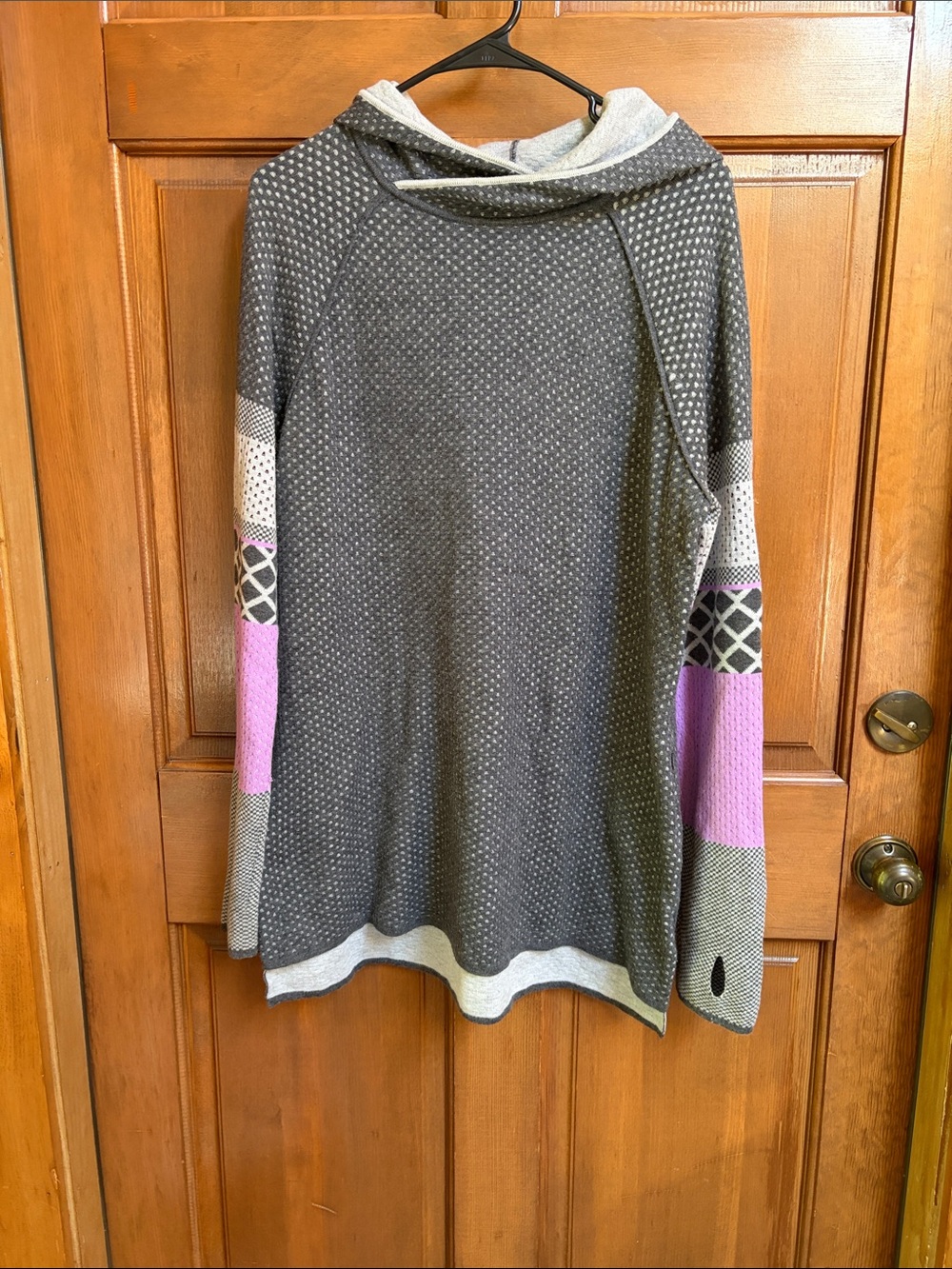 Krimson Klover Hoodie Sweater Merino Wool Grey Pullover Size XL